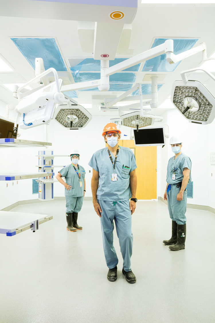 Medical team in new operating room